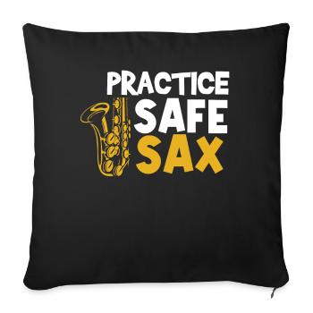 Saxophoniste, Saxophone, Son, Smooth Jazz - Housse de coussin décorative 45 x 45 cm - noir - Devant