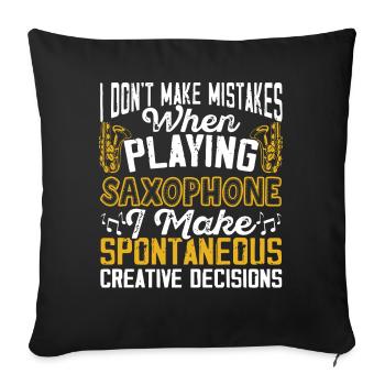Saxophoniste, Saxophone, Son, Smooth Jazz - Housse de coussin décorative 45 x 45 cm - noir - Devant