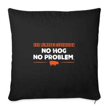 Pig hunting, wild boar hunters - Sofa pillowcase 17,3'' x 17,3'' (45 x 45 cm) - black - Front