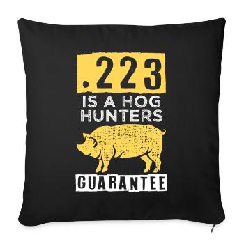 Pig hunting, wild boar hunters - Sofa pillowcase 17,3'' x 17,3'' (45 x 45 cm) - black - Front
