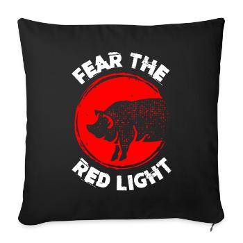 Chasse au cochon, chasseurs de sangliers - Housse de coussin décorative 45 x 45 cm - noir - Devant