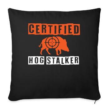 Pig hunting, wild boar hunters - Sofa pillowcase 17,3'' x 17,3'' (45 x 45 cm) - black - Front