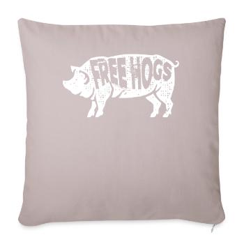 Chasse au cochon, chasseurs de sangliers - Housse de coussin décorative 45 x 45 cm - taupe clair - Devant