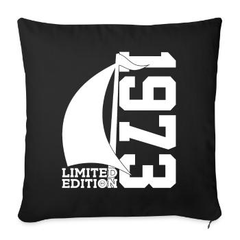 SAILBOAT 1973 SAILING 53RD BIRTHDAY SAILOR - Sofa pillowcase 17,3'' x 17,3'' (45 x 45 cm) - black - Front