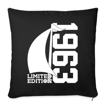 SAILBOAT 1963 SAILING 63RD BIRTHDAY SAILOR - Sofa pillowcase 17,3'' x 17,3'' (45 x 45 cm) - black - Front