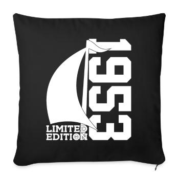 SAILBOAT 1953 SAILING 73RD BIRTHDAY SAILOR - Sofa pillowcase 17,3'' x 17,3'' (45 x 45 cm) - black - Front