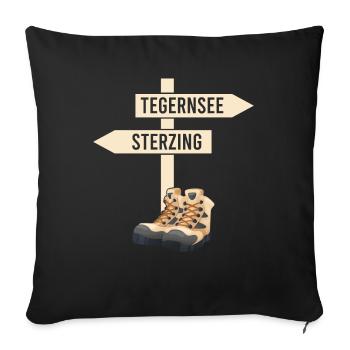Crossing the Alps Tegernsee Sterzing - Sofa pillowcase 17,3'' x 17,3'' (45 x 45 cm) - black - Front
