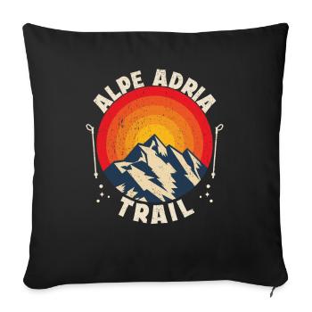 Crossing the Alps Alpe Adria Trail Ferwanderweg - Sofa pillowcase 17,3'' x 17,3'' (45 x 45 cm) - black - Front