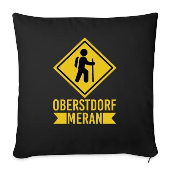 Traversée des Alpes Sentier de randonnée longue distance Oberstdorf Merano E5 - Housse de coussin décorative 45 x 45 cm - noir - Devant