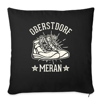 Traversée des Alpes Sentier de randonnée longue distance Oberstdorf Merano E5 - Housse de coussin décorative 45 x 45 cm - noir - Devant