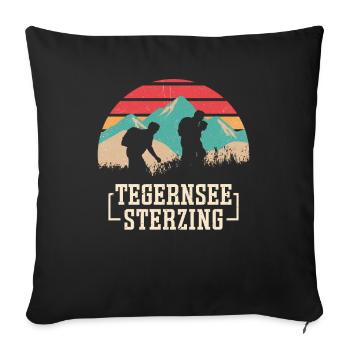Crossing the Alps Tegernsee Sterzing - Sofa pillowcase 17,3'' x 17,3'' (45 x 45 cm) - black - Front