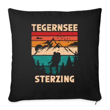 Crossing the Alps Tegernsee Sterzing - Sofa pillowcase 17,3'' x 17,3'' (45 x 45 cm) - black - Front