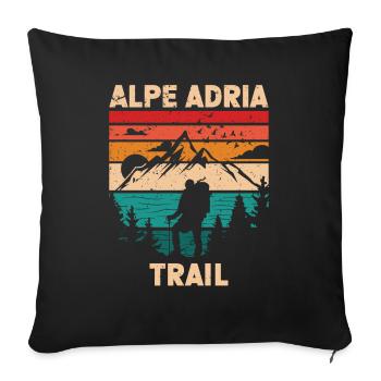 Crossing the Alps Alpe Adria Trail Ferwanderweg - Sofa pillowcase 17,3'' x 17,3'' (45 x 45 cm) - black - Front
