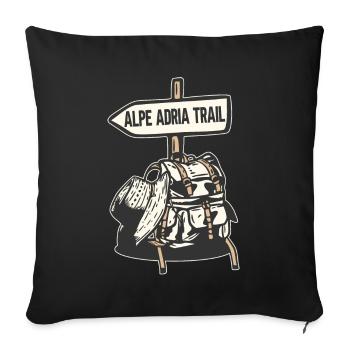 Crossing the Alps Alpe Adria Trail Ferwanderweg - Sofa pillowcase 17,3'' x 17,3'' (45 x 45 cm) - black - Front
