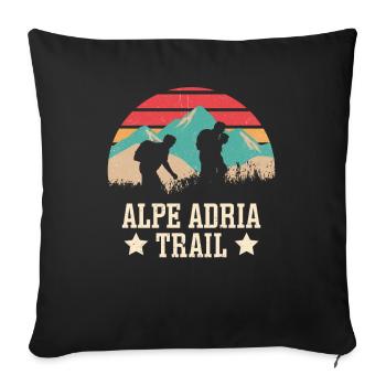 Crossing the Alps Alpe Adria Trail Ferwanderweg - Sofa pillowcase 17,3'' x 17,3'' (45 x 45 cm) - black - Front