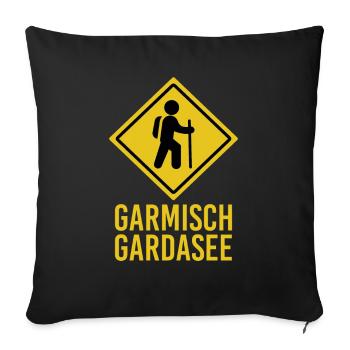 Crossing the Alps Garmisch Lake Garda - Sofa pillowcase 17,3'' x 17,3'' (45 x 45 cm) - black - Front