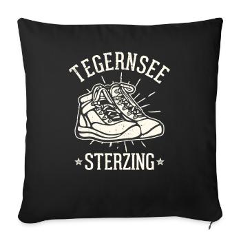 Crossing the Alps Tegernsee Sterzing - Sofa pillowcase 17,3'' x 17,3'' (45 x 45 cm) - black - Front
