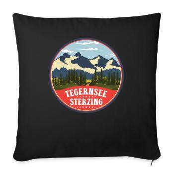 Crossing the Alps Tegernsee Sterzing - Sofa pillowcase 17,3'' x 17,3'' (45 x 45 cm) - black - Front