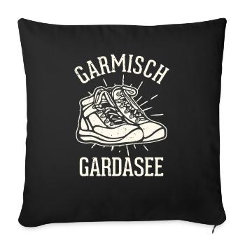 Crossing the Alps Garmisch Lake Garda - Sofa pillowcase 17,3'' x 17,3'' (45 x 45 cm) - black - Front