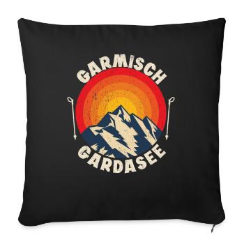 Alpenüberquerung Garmisch Gardasee - Sofakissenbezug 45 x 45 cm - Schwarz - Vorne