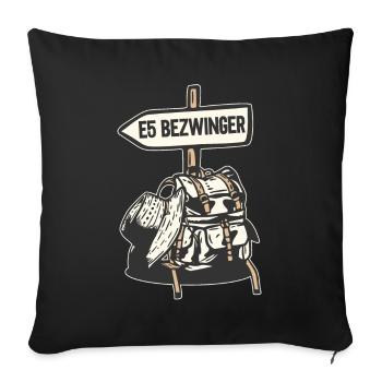 Alpenüberquerung Oberstdorf Meran E5 Fernwanderweg - Sofakissenbezug 45 x 45 cm - Schwarz - Vorne
