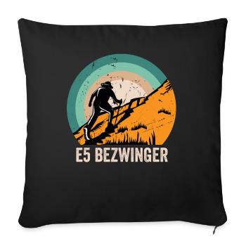 Alpenüberquerung Oberstdorf Meran E5 Fernwanderweg - Sofakissenbezug 45 x 45 cm - Schwarz - Vorne
