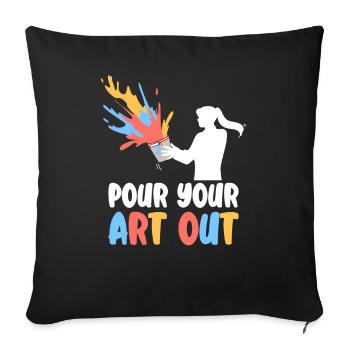Art Teacher Funny Saying Art Course Art Class - Sofa pillowcase 17,3'' x 17,3'' (45 x 45 cm) - black - Front