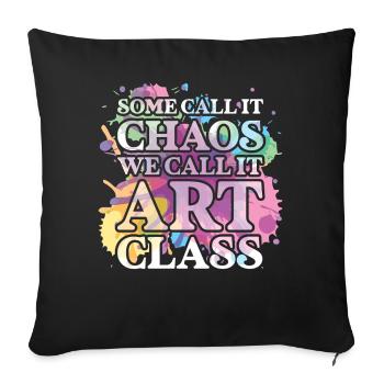 Professeur d’art Drôle de dicteur Cours d’art Cours d’art - Housse de coussin décorative 45 x 45 cm - noir - Devant