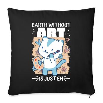 Kunstlehrer Lustiger Spruch Kunstkurs Kunstklasse - Sofakissenbezug 45 x 45 cm - Schwarz - Vorne