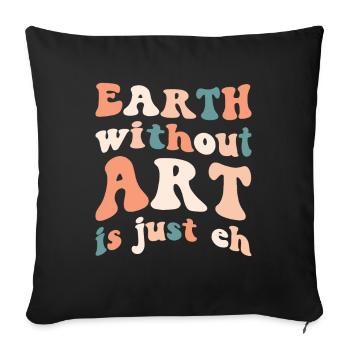 Professeur d’art Drôle de dicteur Cours d’art Cours d’art - Housse de coussin décorative 45 x 45 cm - noir - Devant