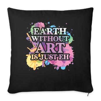 Professeur d’art Drôle de dicteur Cours d’art Cours d’art - Housse de coussin décorative 45 x 45 cm - noir - Devant