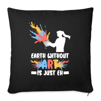 Professeur d’art Drôle de dicteur Cours d’art Cours d’art - Housse de coussin décorative 45 x 45 cm - noir - Devant