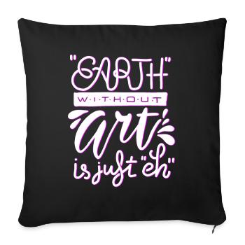 Professeur d’art Drôle de dicteur Cours d’art Cours d’art - Housse de coussin décorative 45 x 45 cm - noir - Devant