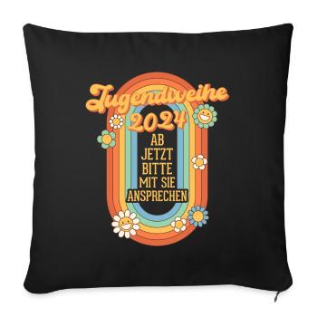 Youth Consecration 2024 From now on, please address them - Sofa pillowcase 17,3'' x 17,3'' (45 x 45 cm) - black - Front