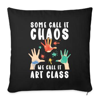 Professeur d’art Drôle de dicteur Cours d’art Cours d’art - Housse de coussin décorative 45 x 45 cm - noir - Devant