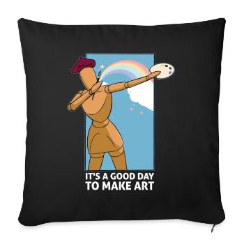Professeur d’art Drôle de dicteur Cours d’art Cours d’art - Housse de coussin décorative 45 x 45 cm - noir - Devant