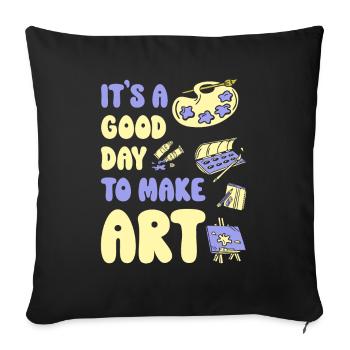 Professeur d’art Drôle de dicteur Cours d’art Cours d’art - Housse de coussin décorative 45 x 45 cm - noir - Devant