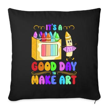 Kunstlehrer Lustiger Spruch Kunstkurs Kunstklasse - Sofakissenbezug 45 x 45 cm - Schwarz - Vorne