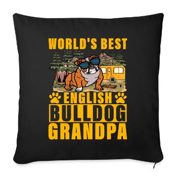 Le meilleur grand-père bouledogue anglais du monde - Housse de coussin décorative 45 x 45 cm - noir - Devant