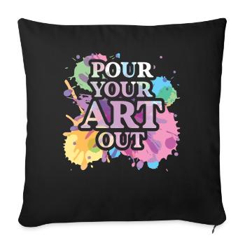 Art Teacher Funny Saying Art Course Art Class - Sofa pillowcase 17,3'' x 17,3'' (45 x 45 cm) - black - Front