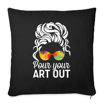 Art Teacher Funny Saying Art Course Art Class - Sofa pillowcase 17,3'' x 17,3'' (45 x 45 cm) - black - Front