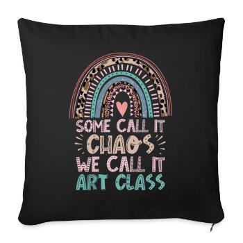 Kunstlehrer Lustiger Spruch Kunstkurs Kunstklasse - Sofakissenbezug 45 x 45 cm - Schwarz - Vorne