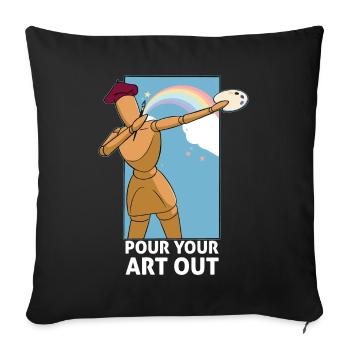 Art Teacher Funny Saying Art Course Art Class - Sofa pillowcase 17,3'' x 17,3'' (45 x 45 cm) - black - Front
