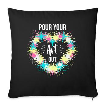 Art Teacher Funny Saying Art Course Art Class - Sofa pillowcase 17,3'' x 17,3'' (45 x 45 cm) - black - Front