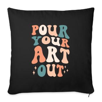Art Teacher Funny Saying Art Course Art Class - Sofa pillowcase 17,3'' x 17,3'' (45 x 45 cm) - black - Front