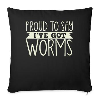 Vermiculture, lombricompost, vermifuge - Housse de coussin décorative 45 x 45 cm - noir - Devant