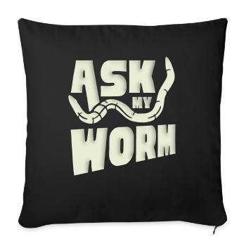 Vermiculture, lombricompost, vermifuge - Housse de coussin décorative 45 x 45 cm - noir - Devant