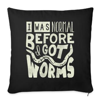 Vermiculture, lombricompost, vermifuge - Housse de coussin décorative 45 x 45 cm - noir - Devant