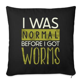 Vermiculture, lombricompost, vermifuge - Housse de coussin décorative 45 x 45 cm - noir - Devant