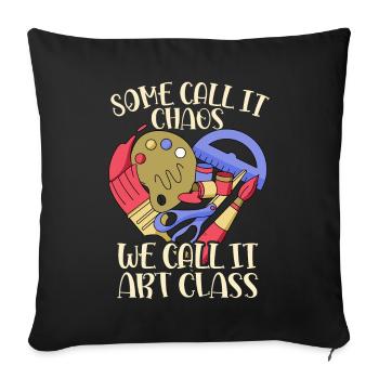 Kunstlehrer Lustiger Spruch Kunstkurs Kunstklasse - Sofakissenbezug 45 x 45 cm - Schwarz - Vorne